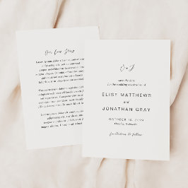 Schwarz-Weiß-Monogramm-Elegant-Hochzeit Save The Date