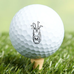Schwarz-Weiß-Monogramm Golfball