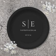 Schwarz-Weiß-Monogramm-Hochzeit