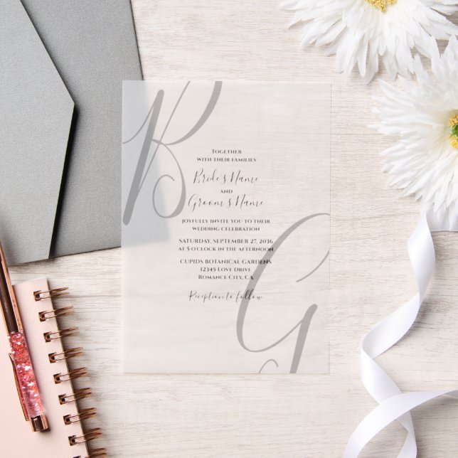 Schwarz-Weiß-Monogramm-Initialen Hochzeit (Hochzeit)