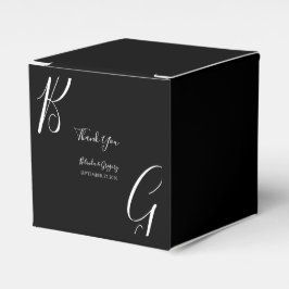 Schwarz-Weiß-Monogramm-Initialen Hochzeit Geschenkschachtel