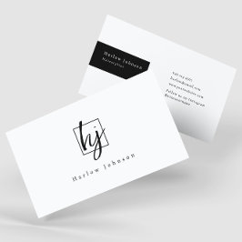 Schwarz-Weiß-Monogramm-Initialen Visitenkarte