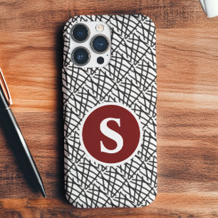 Schwarz-Weiß-Monogramm iPhone 16 Pro Max Hülle