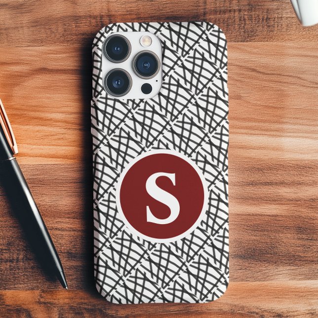 Schwarz-Weiß-Monogramm iPhone 16 Pro Max Hülle (Von Creator hochgeladen)