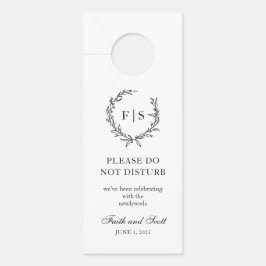 Schwarz-Weiß-Monogramm-Kranz Türanhänger