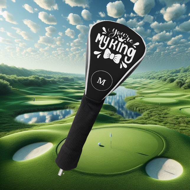 Schwarz-Weiß-Monogramm mit Skript Golf Headcover (Von Creator hochgeladen)
