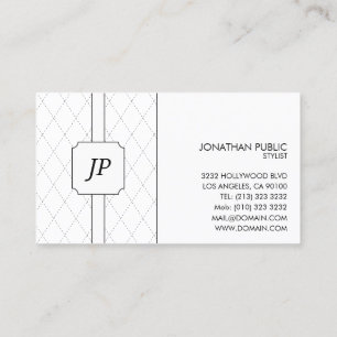 Schwarz-Weiß-Monogramm-Muster Visitenkarte