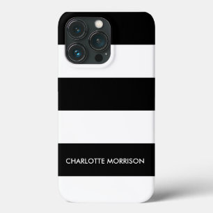 Schwarz-Weiß-Monogramm-Streifen Case-Mate iPhone Hülle