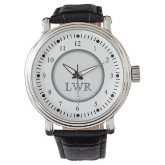 Schwarz-Weiß-Monogramm-Uhr Armbanduhr