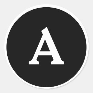 Schwarz-Weiß-Monogramm-Umschlag Aufkleber