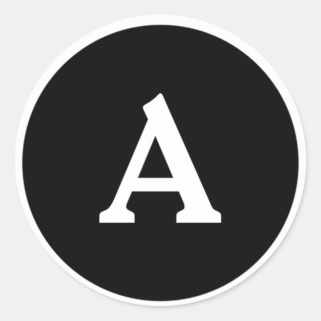 Schwarz-Weiß-Monogramm-Umschlag Aufkleber (Vorderseite)