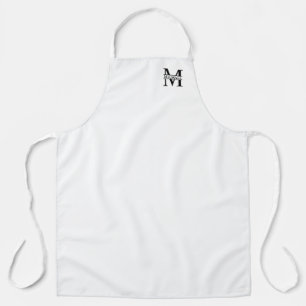 Schwarz-Weiß-Monogramm und Personalisierte Bezeic Schürze