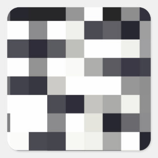 Schwarz-Weiß-Mosaik Quadratischer Aufkleber