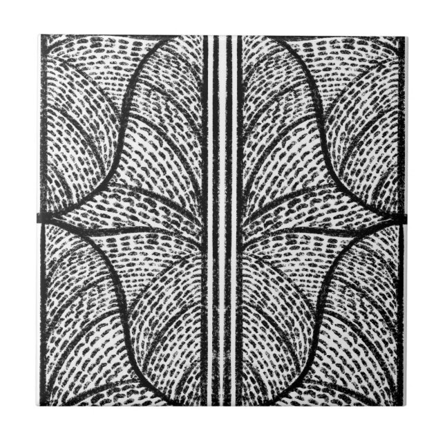 Schwarz-Weiß-Mosaikmuster Fliese (Vorderseite)