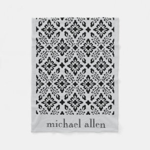 Schwarz/Weiß Motif Design Personalisiert Baby Fleecedecke