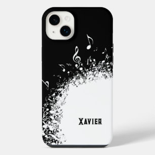 Schwarz-Weiß-Musikexplosion iPhone 14 Plus Hülle