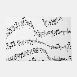 Schwarz-Weiß-Musiknote-Mustermusiker Fußmatte