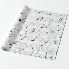 Schwarz-Weiß-Musiknote-Mustermusiker Geschenkpapier