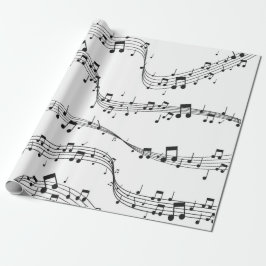Schwarz-Weiß-Musiknote-Mustermusiker Geschenkpapier