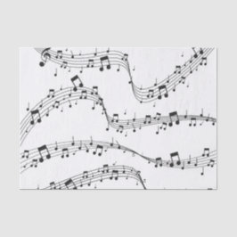 Schwarz-Weiß-Musiknote-Mustermusiker Seidenpapier