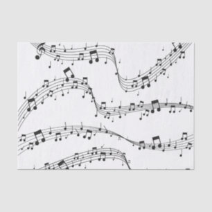 Schwarz-Weiß-Musiknote-Mustermusiker Seidenpapier