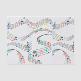 Schwarz-Weiß-Musiknote-Mustermusiker Seidenpapier