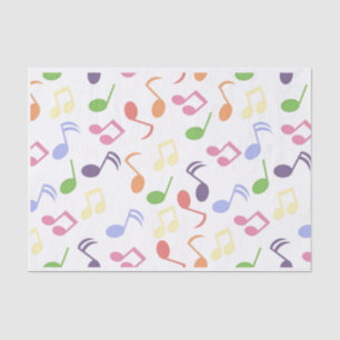 Schwarz-Weiß-Musiknote-Mustermusiker Seidenpapier