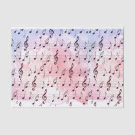 Schwarz-Weiß-Musiknote-Mustermusiker Seidenpapier