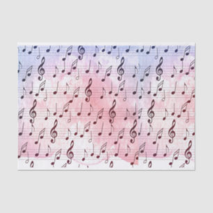 Schwarz-Weiß-Musiknote-Mustermusiker Seidenpapier