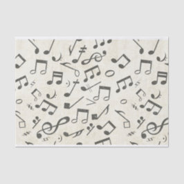 Schwarz-Weiß-Musiknote-Mustermusiker Seidenpapier