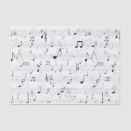 Schwarz-Weiß-Musiknote-Mustermusiker Seidenpapier