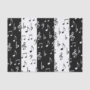 Schwarz-Weiß-Musiknoten - Gewebepapier Seidenpapier