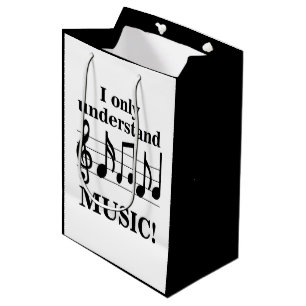 Schwarz-Weiß-Musiknoten Musiker-Party Mittlere Geschenktüte