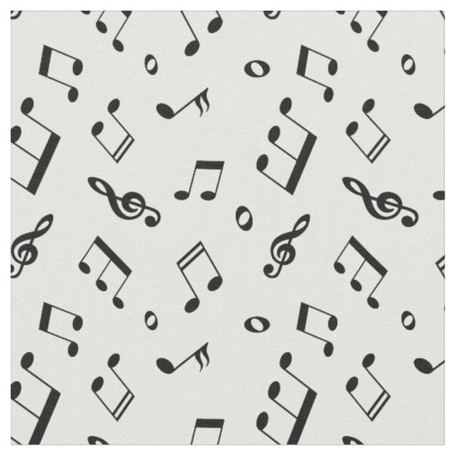 Schwarz-Weiß-Musiknoten-Muster Stoff (Nahaufnahme)