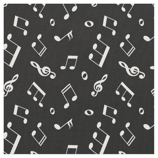 Schwarz-Weiß-Musiknoten-Muster Stoff (Nahaufnahme)