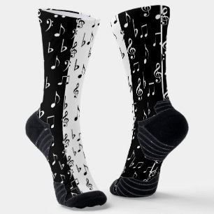 Schwarz-Weiß-Musikstreifen Socken