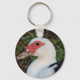 Schwarz-Weiß-Muskovy-Duck Hen Schlüsselanhänger