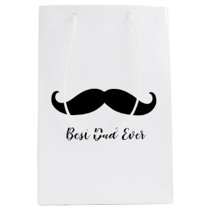 Schwarz-Weiß-Mustache Mittlere Geschenktüte