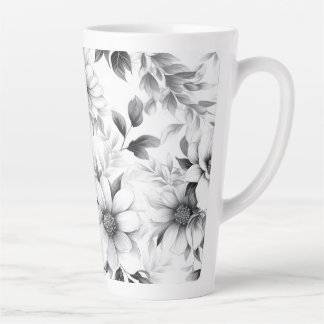 Schwarz-Weiß-Muster Ästhetik Latte Tasse