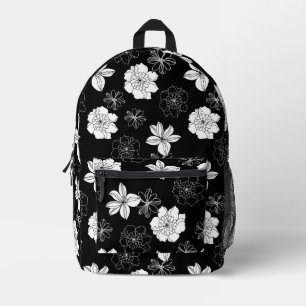 Schwarz-Weiß-Muster Bedruckter Rucksack