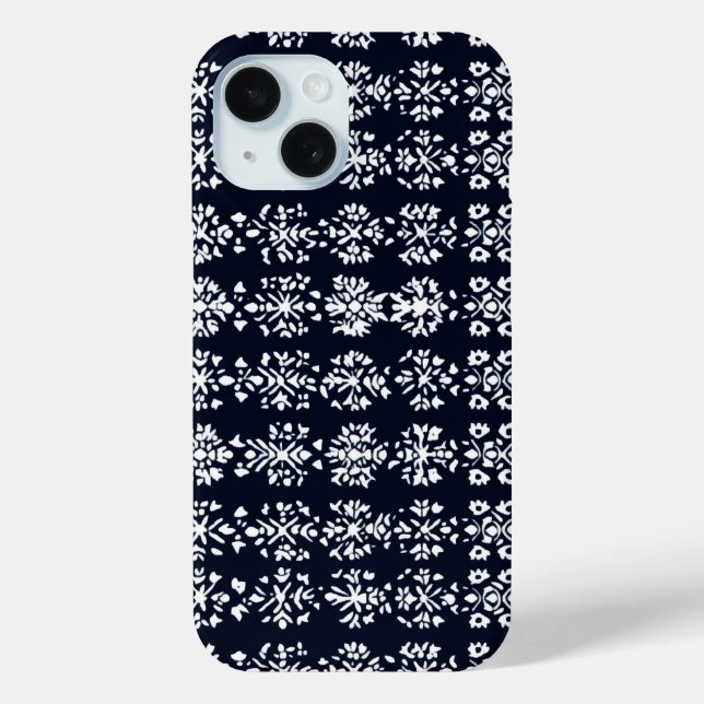 Schwarz-Weiß-Muster Case-Mate iPhone Hülle (Rückseite)