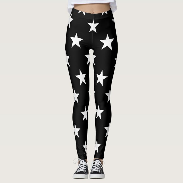 Schwarz-Weiß-Muster Einfache Moderne Moderne Leggings (Vorderseite)