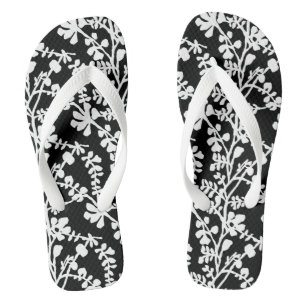 Schwarz-Weiß-Muster Flip Flops