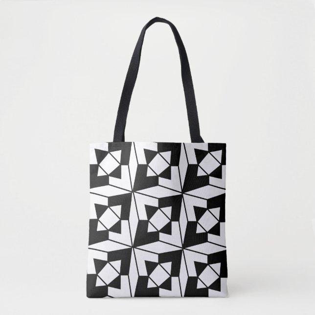 Schwarz-Weiß-Muster für moderne Geometrie Tasche (Vorderseite)