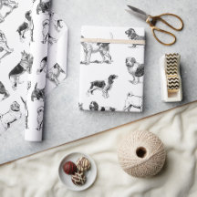 Schwarz-Weiß-Muster für Vintage Hunde