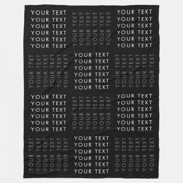 Schwarz-Weiß-Muster für Wiederholungstexte Fleecedecke (Vorderseite)