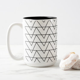 Schwarz-Weiß-Muster für Zickzack Streifen Zweifarbige Tasse
