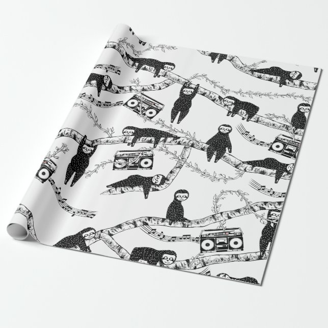 Schwarz-Weiß-Muster Geschenkpapier (Ungerollt)