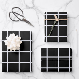 Schwarz-Weiß-Muster Geschenkpapier Set