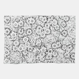 Schwarz-Weiß-Muster-Handtuch Geschirrtuch